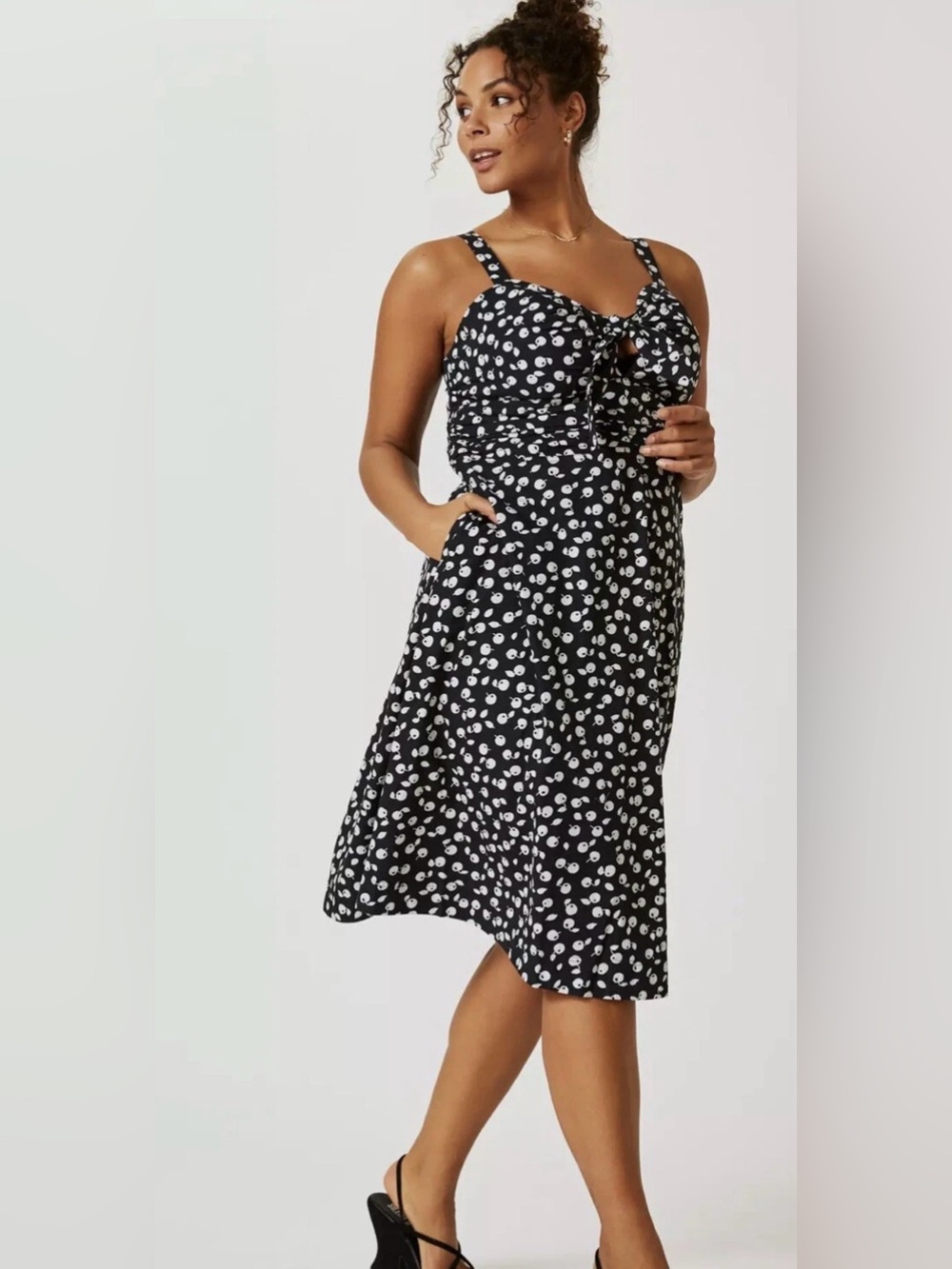 Anthropologie MAEVE Cecilia Pettersson Tie-Front Midi Dress Size U.S. 18W